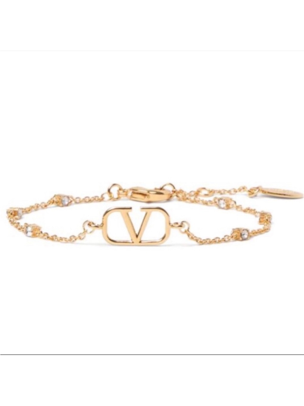 VALENTINO GARAVANI VLOGO crystal chain bracelet